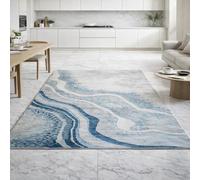 KTYUTJDH Area Rug,Abstract Blue, Gray, White, Rectangular 130 x 200 cm, Washable Rugs Living Room Bedroom Carpet Floor protection Home Decor