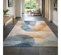 KTYUTJDH Area Rug,Abstract Modern Blue, art deco, Gray, Rectangular 130 x 200 cm, Washable Rugs Living Room Bedroom Carpet Floor protection Home Decor