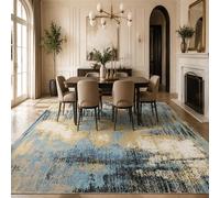 KTYUTJDH Area Rug,Abstract Modern Blue, Yellow, Black, White, Rectangular 180 x 240 cm, Large Soft Rugs Art Deco Home Office Living Dining Room Bedroom Carpets