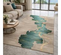 KTYUTJDH Area Rug,Abstract Modern Green, Beige, Mustard, Black, Rectangular 130 x 200 cm, Washable Rugs Living Room Bedroom Carpet Floor protection Home Decor