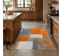 KTYUTJDH Area Rug,Abstract Modern Orange, Gray, White, Rectangular 180 x 240 cm, Large Soft Rugs Art Deco Home Office Living Dining Room Bedroom Carpets