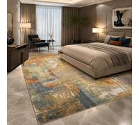 KTYUTJDH Area Rug,Abstract Modern Orange, Yellow, Blue, Gray, White, Brown, Green, Rectangular 180 x 240 cm, Large Soft Rugs Art Deco Home Office Living Dining Room Bedroom Carpets