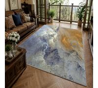 KTYUTJDH Area Rug,Abstract, Modern Yellow, Blue, Gray, White, Rectangular 180 x 240 cm, Large Soft Rugs Art Deco Home Office Living Dining Room Bedroom Carpets