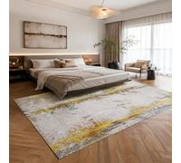 KTYUTJDH Area Rug,Abstract White, Gray, Yellow, Beige, Rectangular 160 x 200 cm, Large Rugs Living Room Lounge Carpets for Bedrooms Aesthetic Home Decor