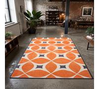 KTYUTJDH Area Rug,Geometric Orange, White, Blue, Rectangular 180 x 250 cm, Large Rugs Home Office Art Decor Living Room Contemporary Lounge Carpet
