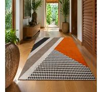 KTYUTJDH Area Rug,Geometric Oriental Vintage Orange, Black, White, Gray, Rectangular 180 x 250 cm, Large Rugs Home Office Art Decor Living Room Contemporary Lounge Carpet