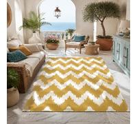 KTYUTJDH Area Rug,Geometric Oriental Vintage Yellow, White, Rectangular 180 x 250 cm, Large Rugs Home Office Art Decor Living Room Contemporary Lounge Carpet