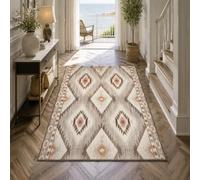 KTYUTJDH Area Rug,Geometric Vintage Beige, Brown, Red, Rectangular 180 x 240 cm, Large Soft Rugs Art Deco Home Office Living Dining Room Bedroom Carpets