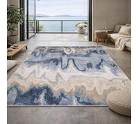 KTYUTJDH Area Rug,Modern Abstract Blue, Beige, Brown, White, Rectangular 80 x 160 cm, Washable Rugs Floor Mat for Entryway Bedrooms Bedside Carpet Living Room