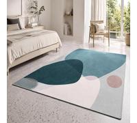 KTYUTJDH Area Rug,Modern Abstract Blue, Gray, White, Pink, Rectangular 90 x 150 cm, Low Pile Rugs Living Room Bedroom Floor Carpet Runner Protectors Mats,