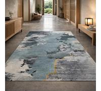KTYUTJDH Area Rug,Modern Abstract Blue, Gray, White, Yellow, Rectangular 130 x 200 cm, Washable Rugs Living Room Bedroom Carpet Floor protection Home Decor