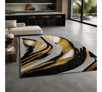 KTYUTJDH Area Rug,Modern Abstract Yellow, Black, White, Gray, Rectangular 180 x 240 cm, Large Soft Rugs Art Deco Home Office Living Dining Room Bedroom Carpets
