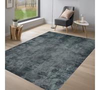 KTYUTJDH Area Rug,Modern Design Anthracite Grey White Neutral Colours,black,Square 100 x 100 cm Washable Anti Slip Rugs for Laminate Floor,Marble Hardwood Floors Decoration,