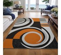 KTYUTJDH Area Rug,Modern Geometric Abstract Orange, Gray, Black, White, Rectangular 180 x 250 cm, Large Rugs Home Office Art Decor Living Room Contemporary Lounge Carpet