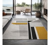 KTYUTJDH Area Rug,Modern, Geometric, Abstract Yellow, Gray, Black, White, Rectangular 130 x 200 cm, Washable Rugs Living Room Bedroom Carpet Floor protection Home Decor