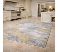 KTYUTJDH Area Rug,Modern, Geometric, Abstract Yellow, Gray, White, Blue, Rectangular 130 x 200 cm, Washable Rugs Living Room Bedroom Carpet Floor protection Home Decor