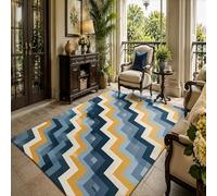 KTYUTJDH Area Rug,Modern Geometric Blue, Yellow, White, Yellow, Rectangular 180 x 250 cm, Large Rugs Home Office Art Decor Living Room Contemporary Lounge Carpet