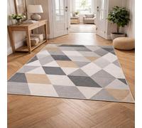 KTYUTJDH Area Rug,Modern Geometric Gray, White, Black, Beige, Rectangular 130 x 200 cm, Washable Rugs Living Room Bedroom Carpet Floor protection Home Decor