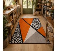 KTYUTJDH Area Rug,Modern Geometric Orange, Black, White, Gray, Rectangular 180 x 250 cm, Large Rugs Home Office Art Decor Living Room Contemporary Lounge Carpet