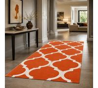 KTYUTJDH Area Rug,Modern Geometric Orange, White, Rectangular 180 x 250 cm, Large Rugs Home Office Art Decor Living Room Contemporary Lounge Carpet