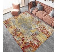 KTYUTJDH Area Rug,MustardYellow Grey White, Warm Red, Abstract Modern, Multicolour,Rectangular 180 x 280 cm Large Rugs Living Dining Room Bedroom Beside Home Floor Carpets Mat