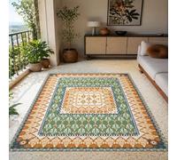 KTYUTJDH Area Rug,Oriental Vintage Floral Green, Orange, Beige, Blue, Rectangular 180 x 240 cm, Large Soft Rugs Art Deco Home Office Living Dining Room Bedroom Carpets