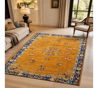 KTYUTJDH Area Rug,Oriental Vintage, Floral Taupe, Blue, Pink, White, Black, Rectangular 180 x 250 cm, Large Rugs Home Office Art Decor Living Room Contemporary Lounge Carpet