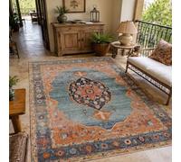 KTYUTJDH Area Rug,Oriental Vintage Gray, Orange, Black, Beige, Rectangular 130 x 200 cm, Washable Rugs Living Room Bedroom Carpet Floor protection Home Decor