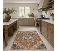 KTYUTJDH Area Rug,Oriental Vintage Orange, Blue, Beige, Green, Rectangular 180 x 240 cm, Large Soft Rugs Art Deco Home Office Living Dining Room Bedroom Carpets