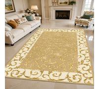 KTYUTJDH Area Rug,Oriental Vintage Yellow, Beige, Rectangular 180 x 250 cm, Large Rugs Home Office Art Decor Living Room Contemporary Lounge Carpet
