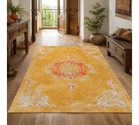 KTYUTJDH Area Rug,Oriental Vintage Yellow, Red, White, Rectangular 180 x 250 cm, Large Rugs Home Office Art Decor Living Room Contemporary Lounge Carpet