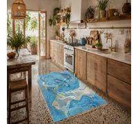 KTYUTJDH Large Rug, Rectangular 180 x 240 cm,Abstract Modern Blue Yellow White, Rugs for Living Room Art Deco Home Office Dining Room Bedroom Carpets