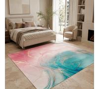 KTYUTJDH Large Rug, Rectangular 180 x 240 cm,Abstract Modern Pink Blue Yellow White, Rugs for Living Room Art Deco Home Office Dining Room Bedroom Carpets