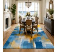 KTYUTJDH Large Rug, Rectangular 180 x 240 cm,Modern Abstract Blue Orange White Gray, Rugs for Living Room Art Deco Home Office Dining Room Bedroom Carpets