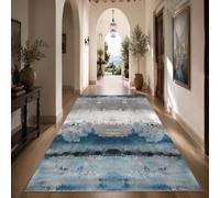 KTYUTJDH Large Rugs for Living Room, Rectangular 180 x 250 cm,Abstract Blue Gray White Black, Big Rug Home Office Art Decor Contemporary Lounge Carpet