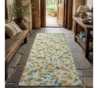 KTYUTJDH Large Rugs for Living Room, Rectangular 180 x 250 cm,Modern Floral Yellow Green Beige, Big Rug Home Office Art Decor Contemporary Lounge Carpet