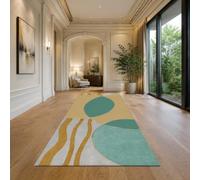 KTYUTJDH Large Rugs for Living Room, Rectangular 180 x 250 cm,Modern Geometric Abstract Beige Green Gray Brown, Big Rug Home Office Art Decor Contemporary Lounge Carpet