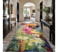 KTYUTJDH Rugs Living Room Large, Rectangular 160 x 230 cm,Abstract Modern Pink Yellow Green Blue Red White, Non Slip Washable Rug Home Office, Carpet Bedroom,Floor Mat