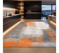 KTYUTJDH Very Large Rugs Living Room, Rectangular 200 x 260 cm,Abstract Orange Gray White, Big Rug Bedroom Home Decor Washable Carpets Lounge Dining Room,