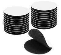 KU Hook and Loop Tape Self-Adhesive Extra Strong 20 Pcs 50 mm, Double-Sided Adhesive Pads Wall Adhesive Strips for Organisation, Mounting and Storage