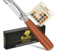 KU LUNER Premium 304 Stainless Steel Multifunctional Kitchen Fruit and Vegetable Peeler with Real Wood Handle,Ultra Sharp Strong Blade