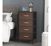 KU Syang Chest of Drawers Bedroom, 4-Drawer Storage Unit with MDF Top, Adjustable Feet, Anti-Tip Safety, Dresser with 4 Drawers for Bedroom Living Room Coffee,45x30x91cm (17.7x11.8x35.8in)