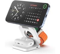 KU XIU 3 in 1 Wireless Charging Station, Foldable Mag-Safe Charger Stand for iPhone 17/16/15/14/13/12 Series, Fast Charger for Apple Watch S1-10/Ultra, for Airpods 4/3/Pro/Pro 2