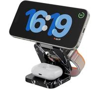 KU XIU Fast Wireless Charger, Magnetic Foldable 3 in 1 Charging Station for iPhone 17/16/15/14/13/12 Series, Travel Portable Charging Dock for Apple Watch S1-10/Ultra, for Airpods 4/3/Pro/Pro 2