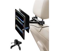 KU XIU Magnetic Wireless Charging Car Headrest Holder Mount for iPad Pro 12.9", iPad Air 13" M2 Only, Adjustable Tablet Car Mount for Back Seat for iPad Pro 12.9 6th/5th/4th/3rd