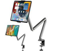 KU XIU X36 Aluminum Alloy Tablet Stand for Desk, Adjustable Arm Clip Holder Mount Compatible with iPad 10/9th, iPad 13/12.9/11'' Pro Air Mini, Portable Monitor 7-15.6'', Samsung Galaxy Tab S9/FE/A9/S6