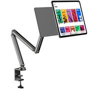 KU XIU X36 Magnetic iPad Stand Holder - Compatible with iPad Air 13" (M2/M3) & iPadPro 12.9" 3rd-6th Gen, Adjustable Tablet Mount for Desk or Bed, Foldable Aluminum Arm - Gray