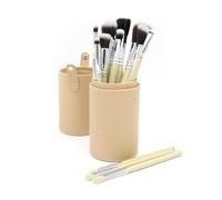 KU2 Cosmetics Nude Brush Set for Makeup, 5 Make-Up Brushes for Face and 10 Professional Make-Up Brushes for Eyes, Makeup Brush Set Made of Synthetic Fibre, Box is Made of Faux Leather