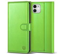 Kuafcase Compatible for iPhone 11 Case with 4 Card Slots Magnetic Closure Kickstand Shockproof Protective Phone Case Compatible for iPhone 11 - Grass Green