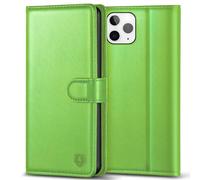 Kuafcase Compatible for iPhone 11 Pro Case with 4 Card Slots Magnetic Closure Kickstand Shockproof Protective Phone Case Compatible for iPhone 11 Pro - Grass Green